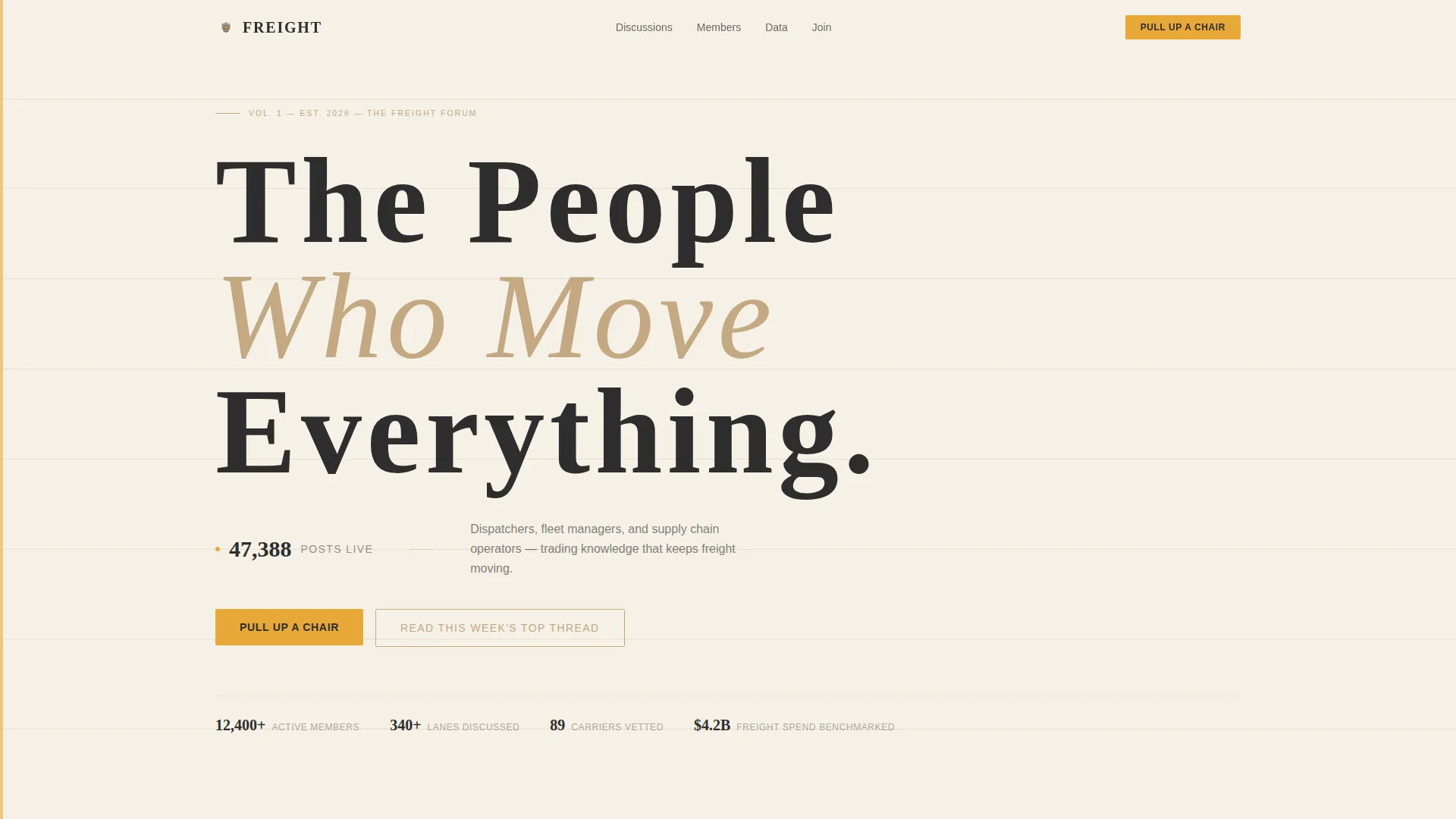 Logistics Community Forum Landing Page Template