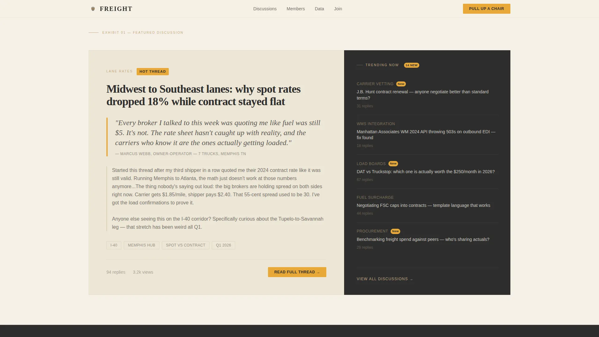 Logistics Community Forum Landing Page Template