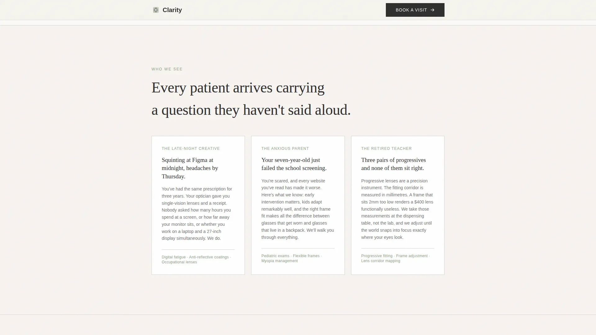 Eye Care & Optometry Advanced Booking Website Template