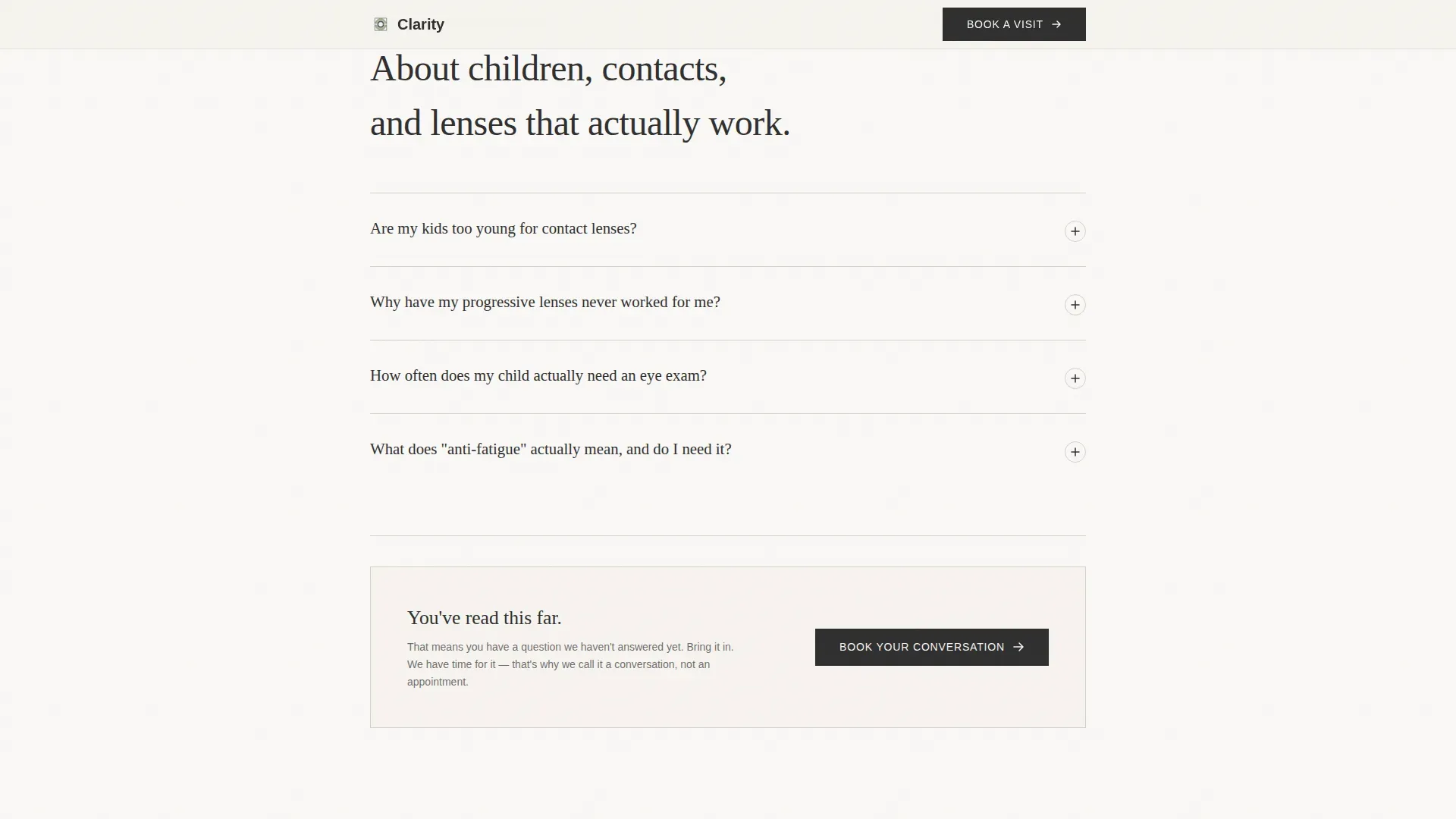 Eye Care & Optometry Advanced Booking Website Template