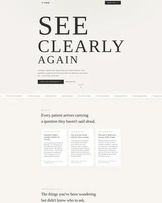 Eye Care & Optometry Advanced Booking Website Template