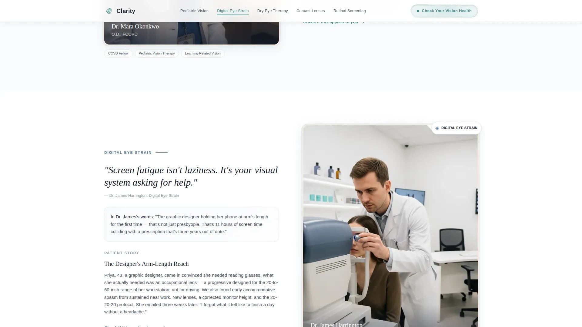 Eye Care & Optometry Booking Website Template
