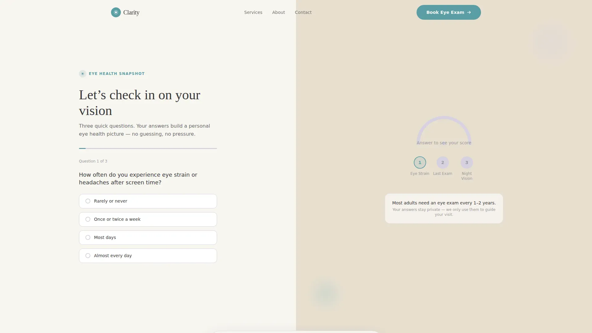Optometrist Specialist Booking Website Template
