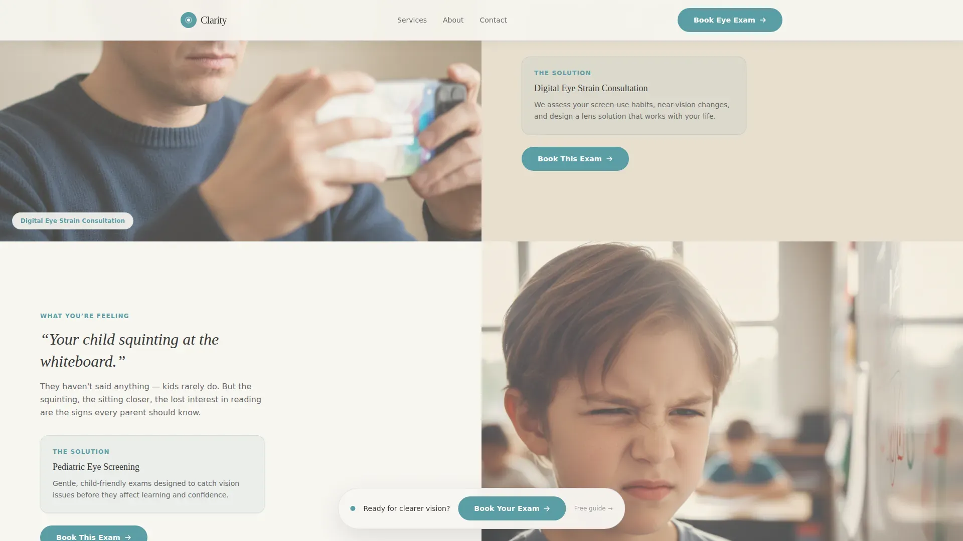 Optometrist Specialist Booking Website Template