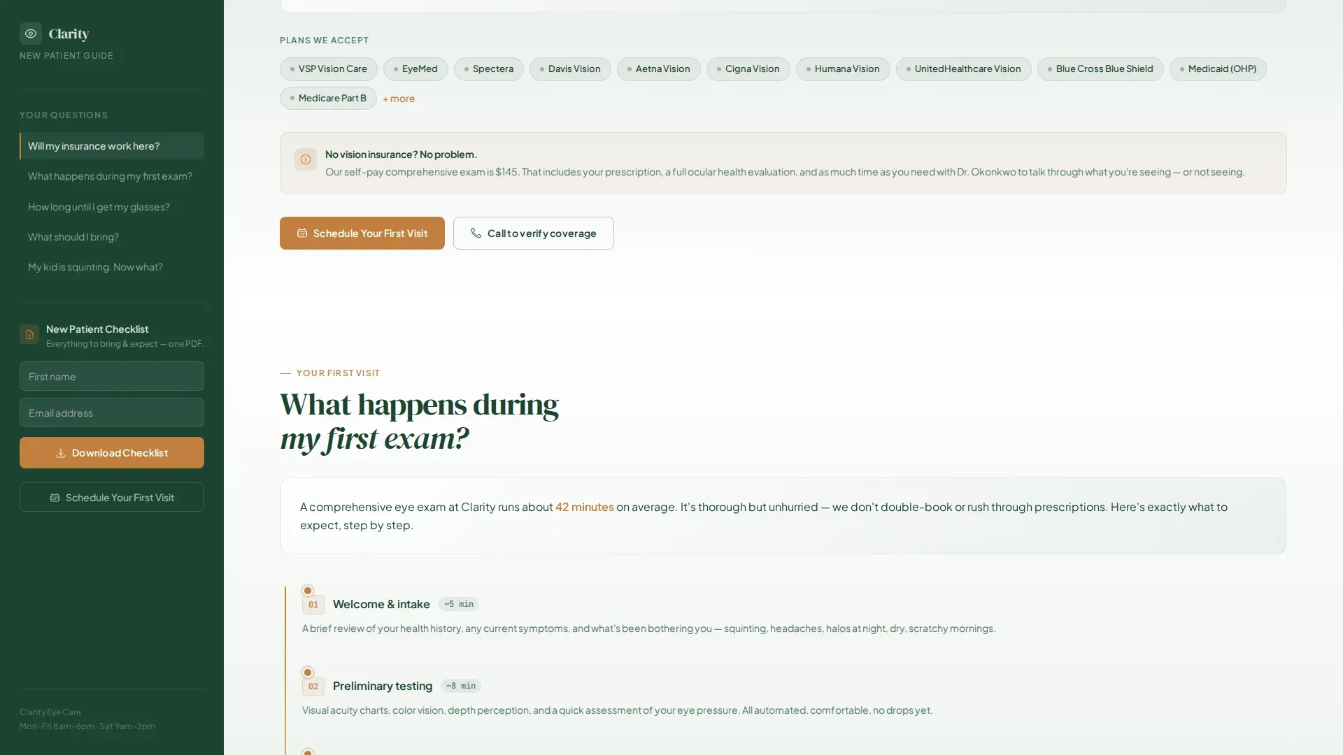 Optometrist FAQ Website Template