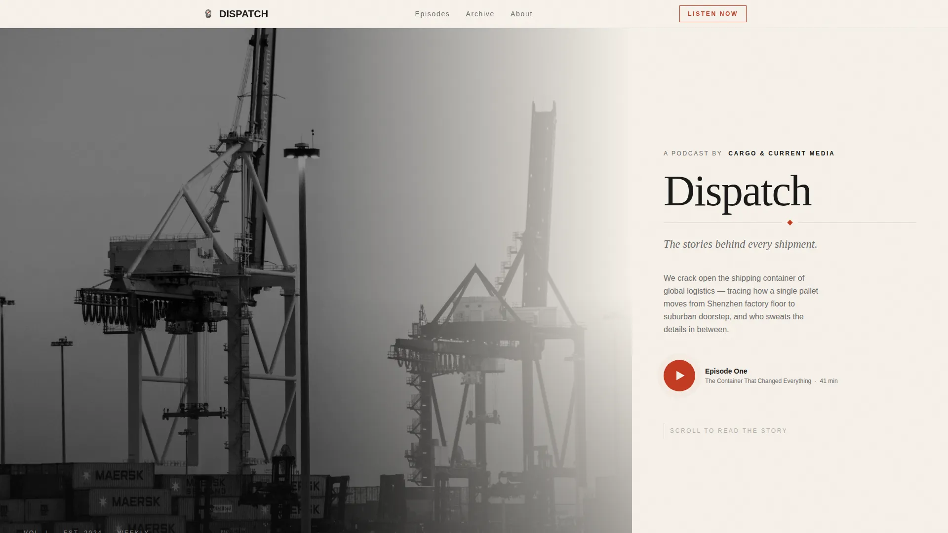 Logistics Podcast Landing Page Template