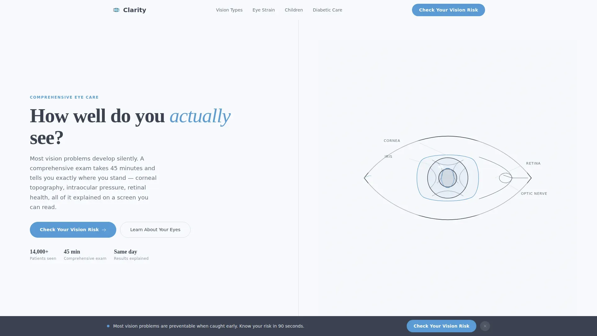 Optometrist Booking Website Template