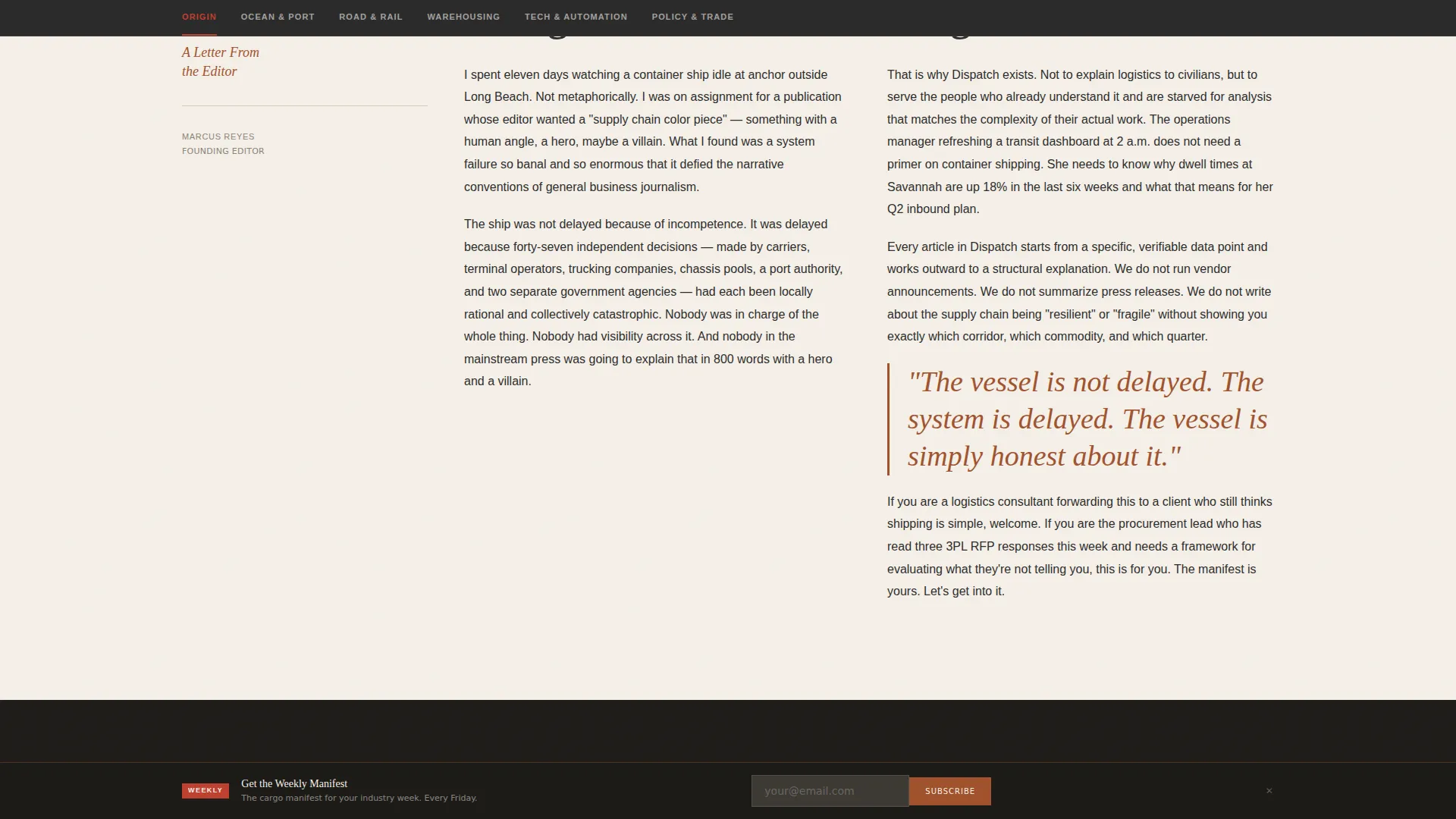 Investigative Logistics Blog Landing Page Template