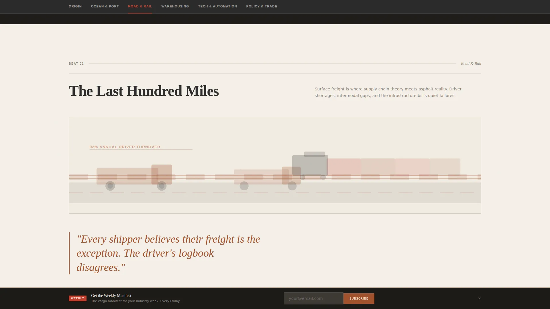 Investigative Logistics Blog Landing Page Template