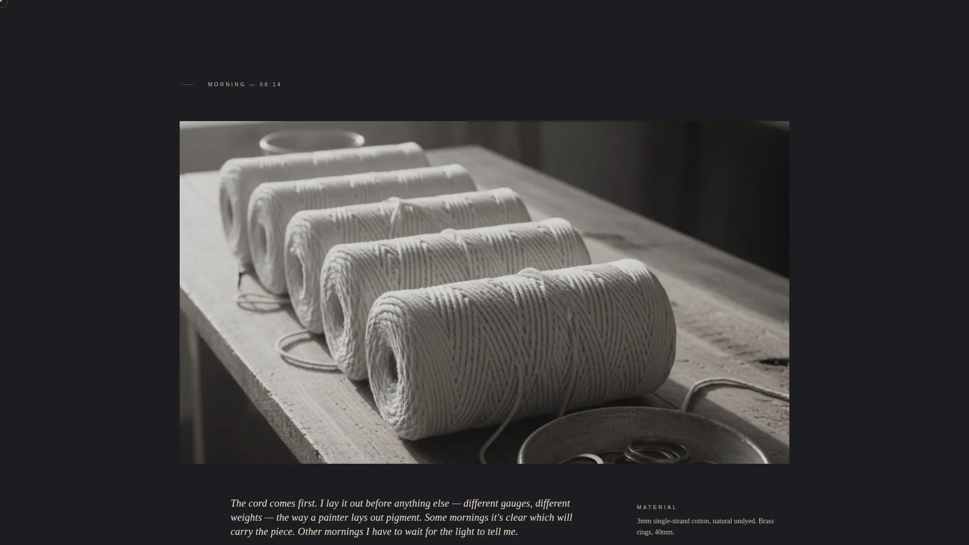 Cinematic Fiber Art Editorial Landing Page Template