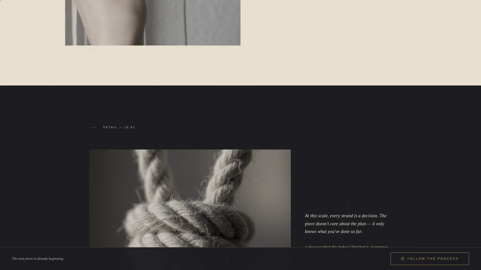 Cinematic Fiber Art Editorial Landing Page Template