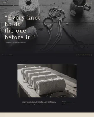 Cinematic Fiber Art Editorial Landing Page Template