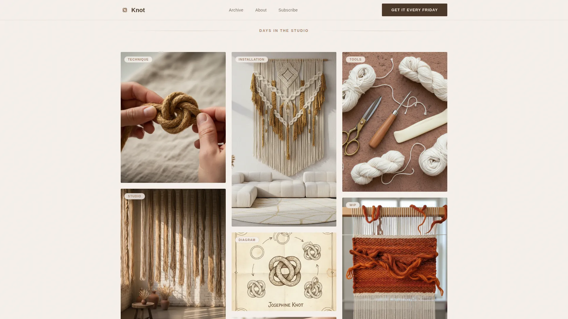 Artisan Fiber Art Newsletter Landing Page Template