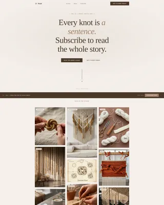 Artisan Fiber Art Newsletter Landing Page Template