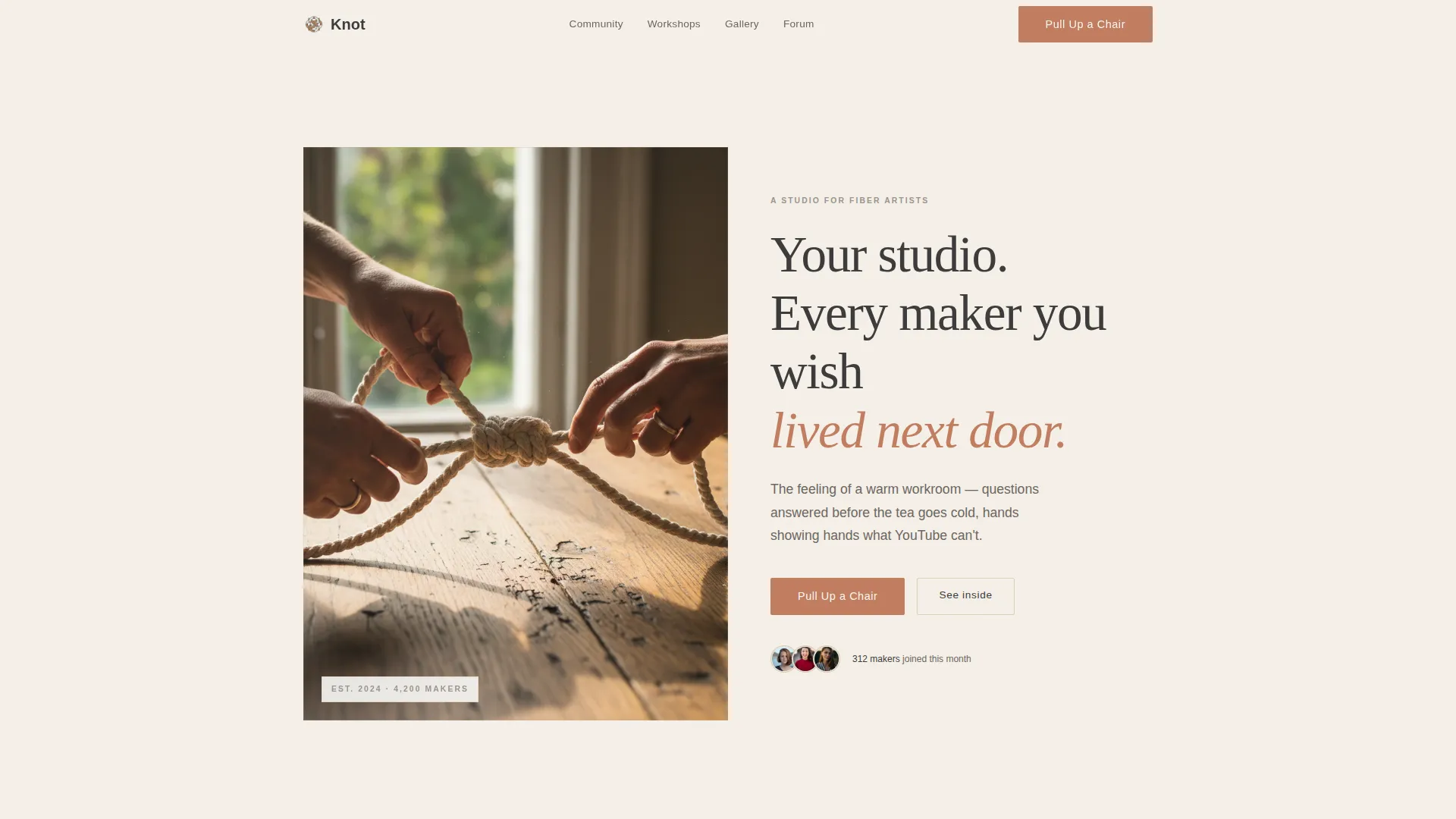 Macramé & Fiber Art Community Landing Page Template