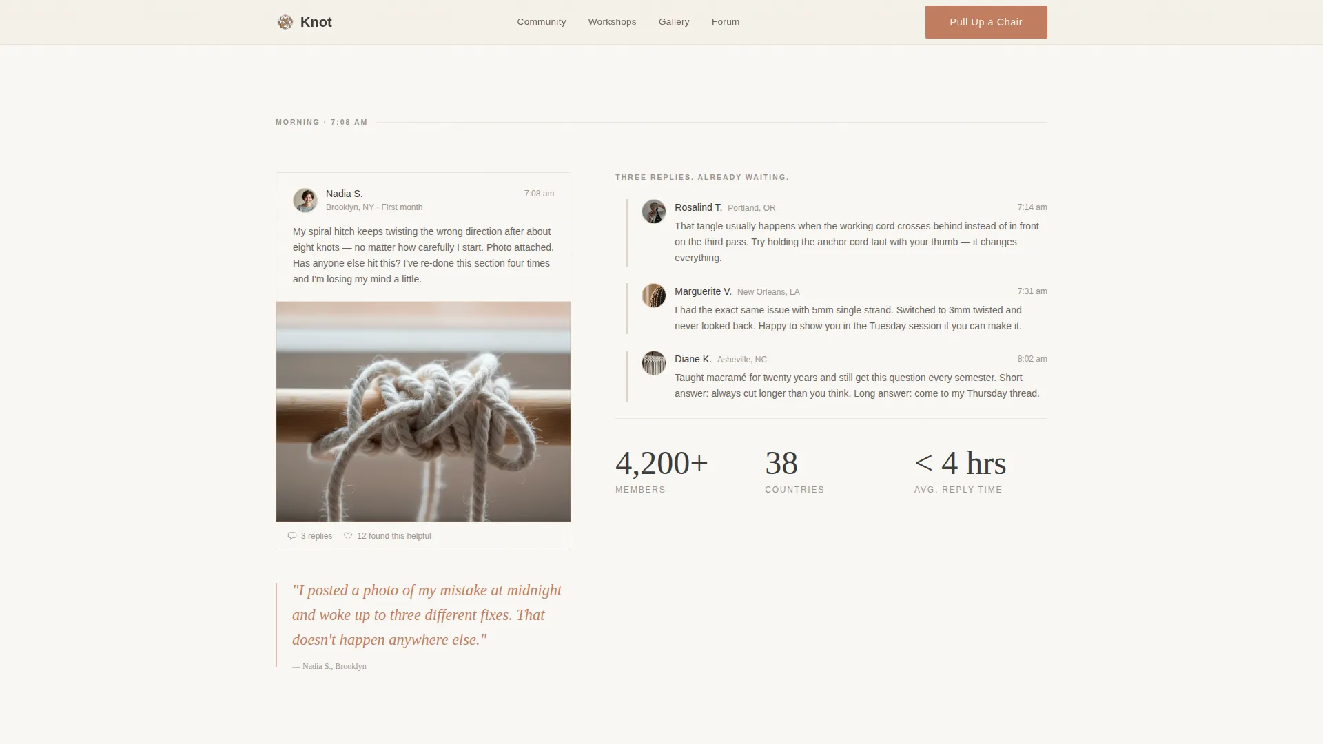 Macramé & Fiber Art Community Landing Page Template