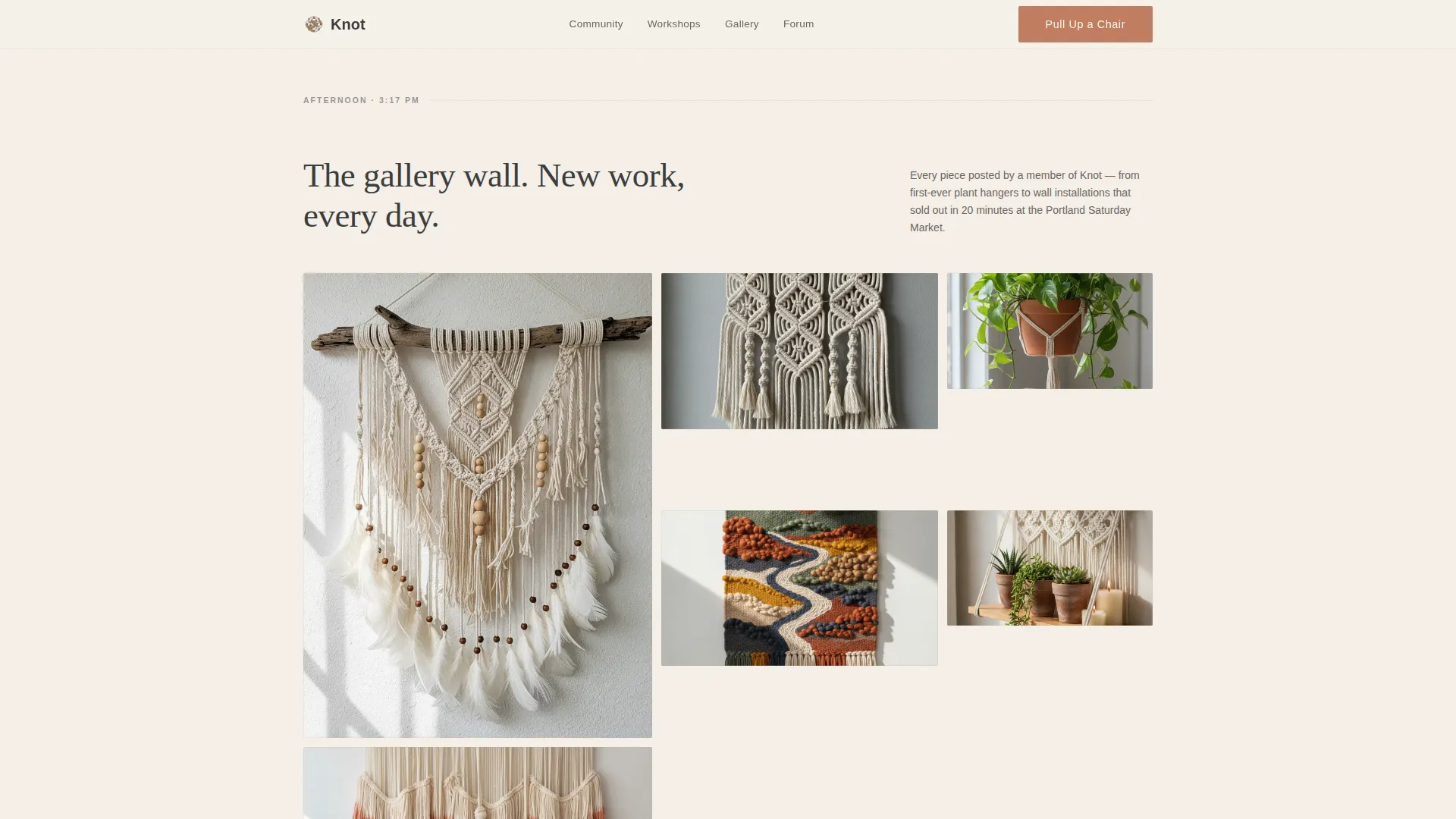 Macramé & Fiber Art Community Landing Page Template