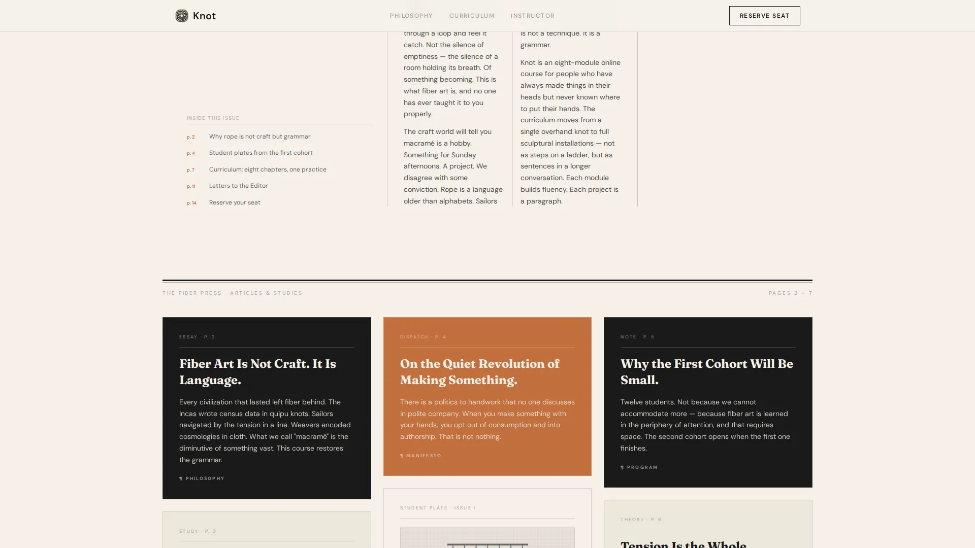 Macramé & Fiber Art Course Landing Page Template