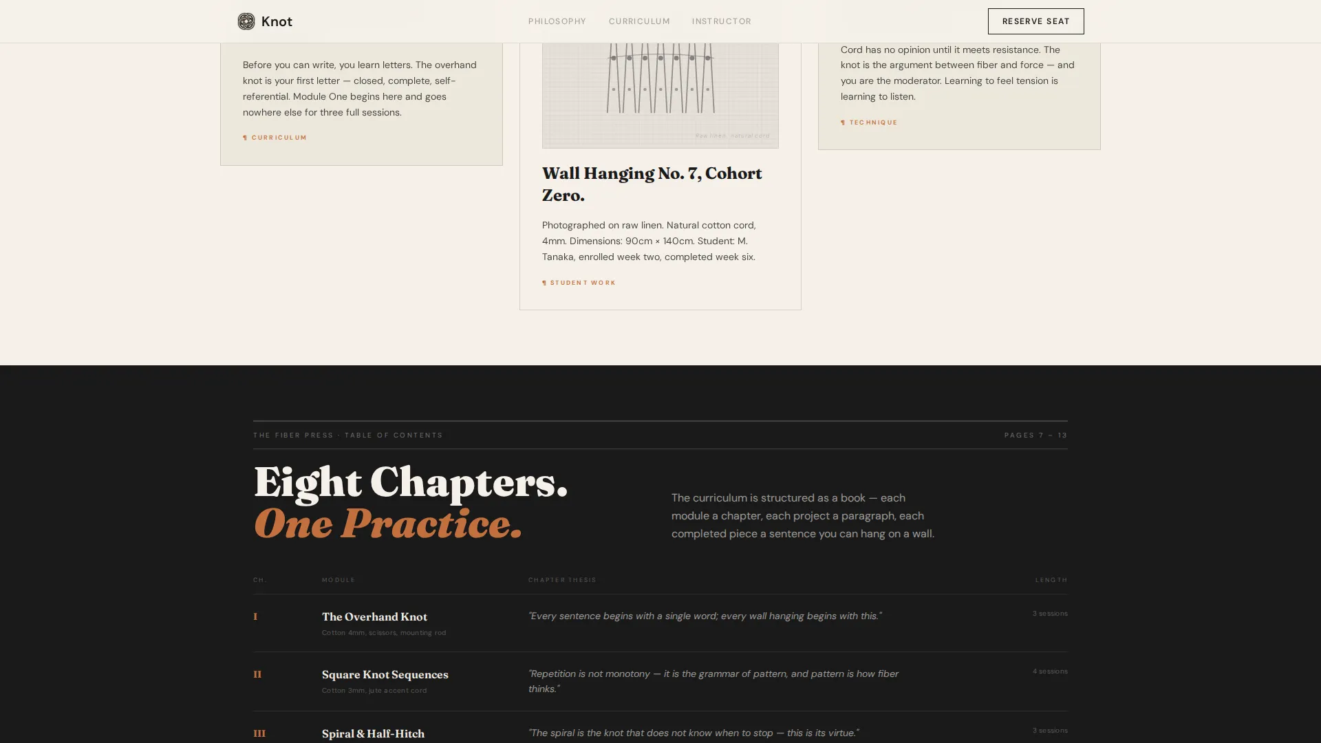 Macramé & Fiber Art Course Landing Page Template