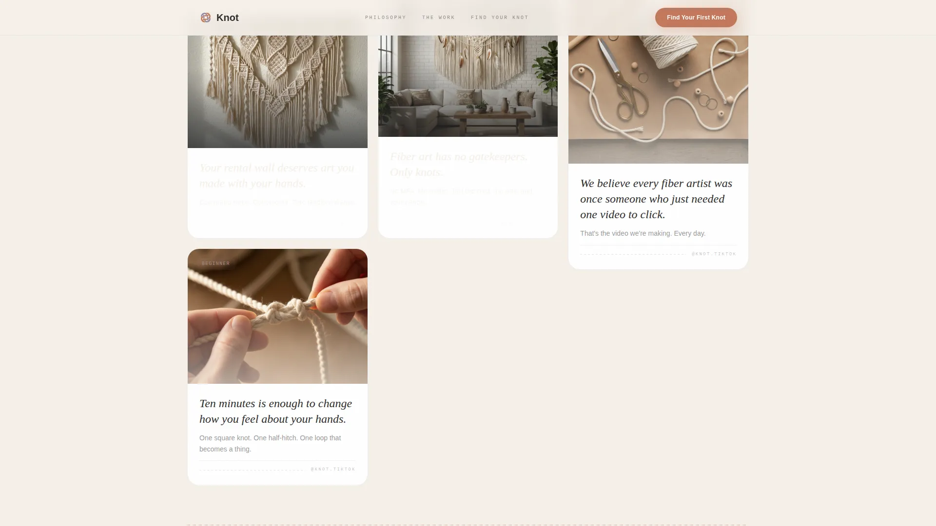 Macramé & Fiber Art TikTok Landing Page Template