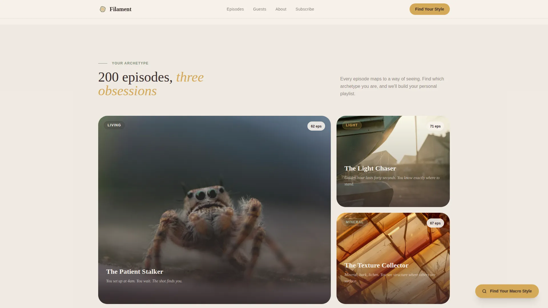 Macro Photography Podcast Landing Page Template