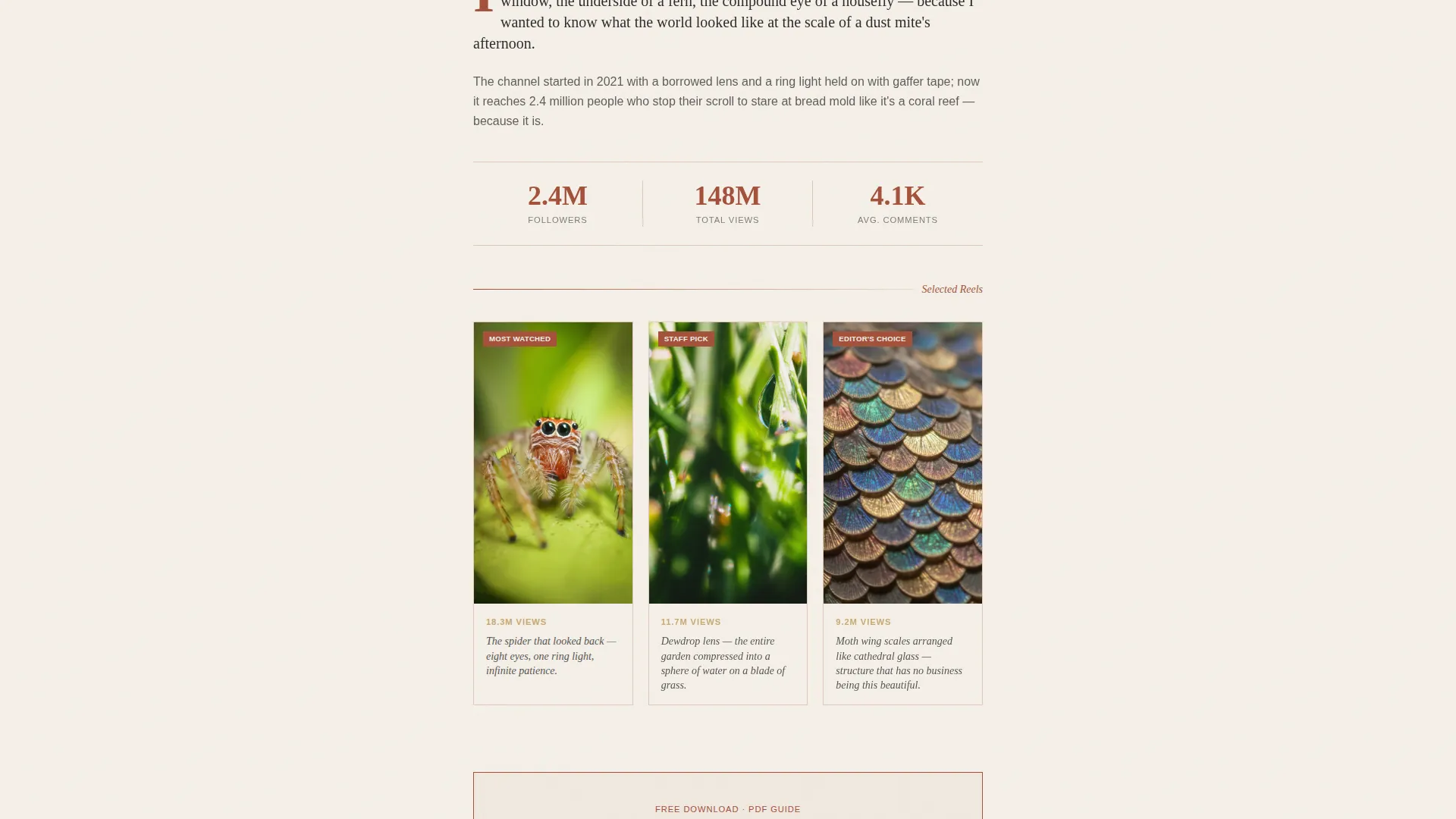 Macro Photography Landing Page Template