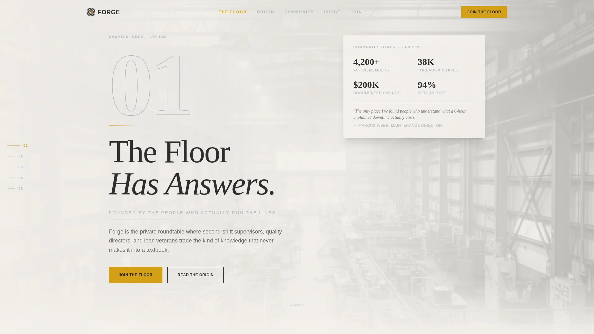 Manufacturing Community Forum Landing Page Template
