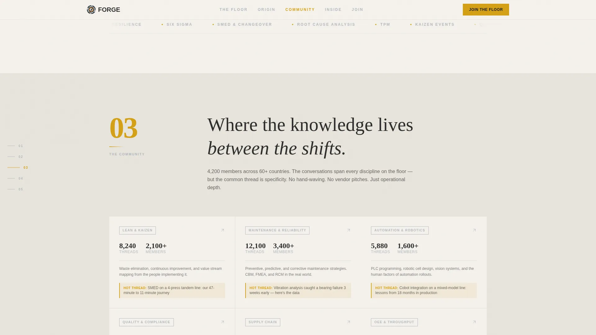 Manufacturing Community Forum Landing Page Template
