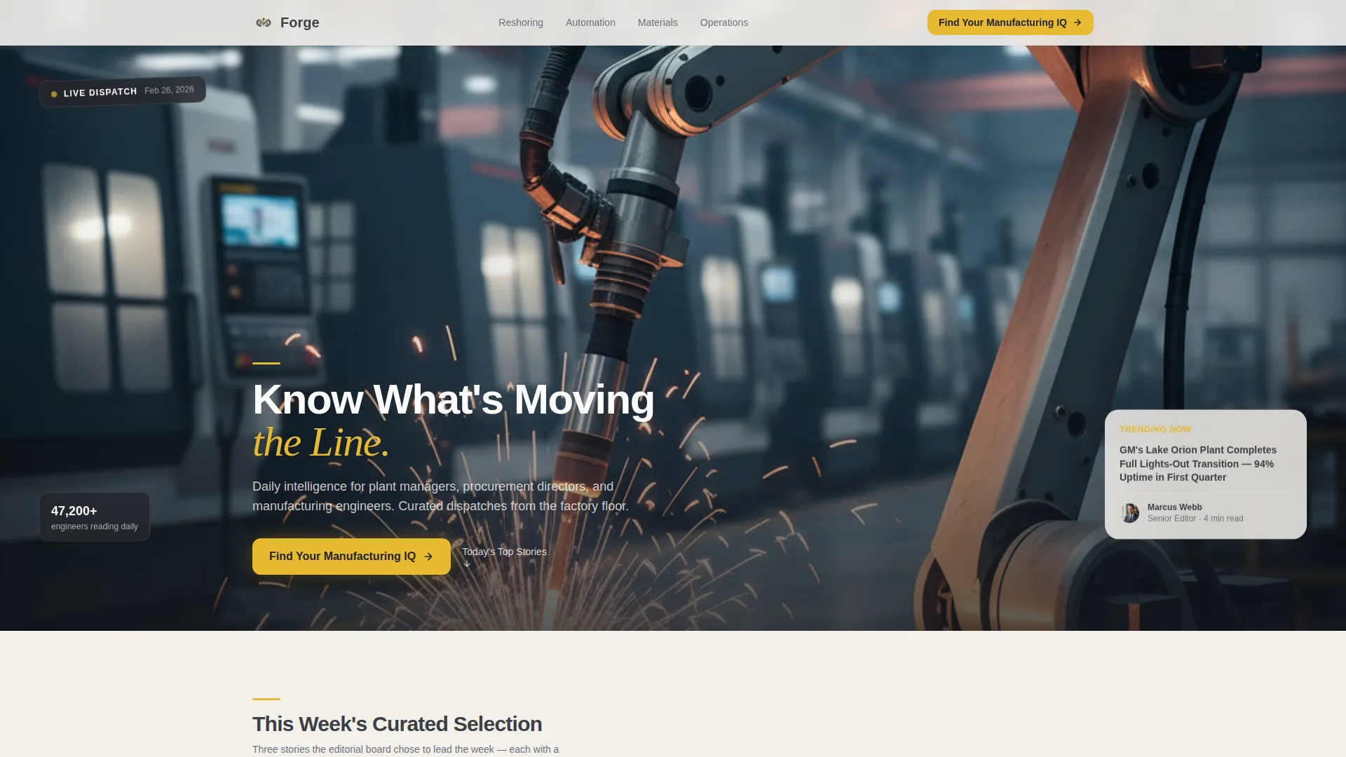 Industrial Manufacturing News Blog Landing Page Template
