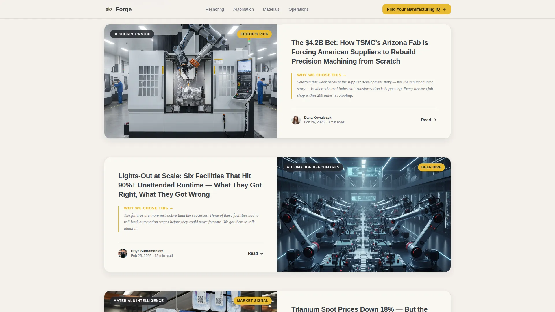 Industrial Manufacturing News Blog Landing Page Template