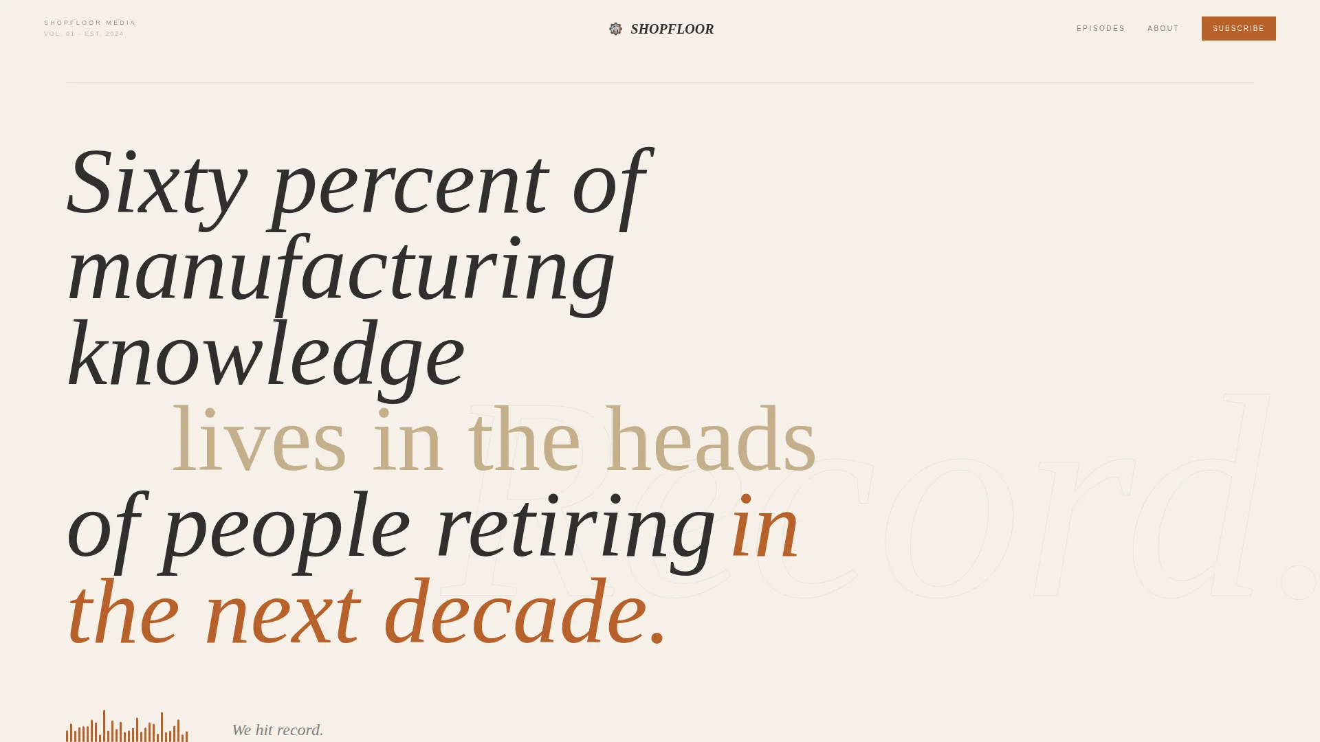 Manufacturing Podcast Editorial Landing Page Template