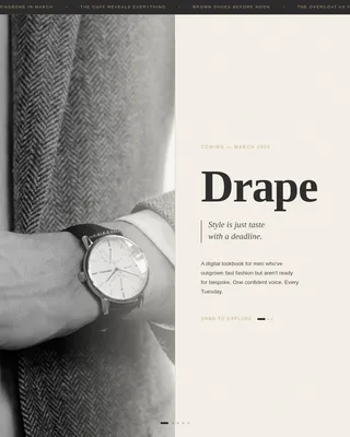 Editorial Menswear Coming Soon Landing Page