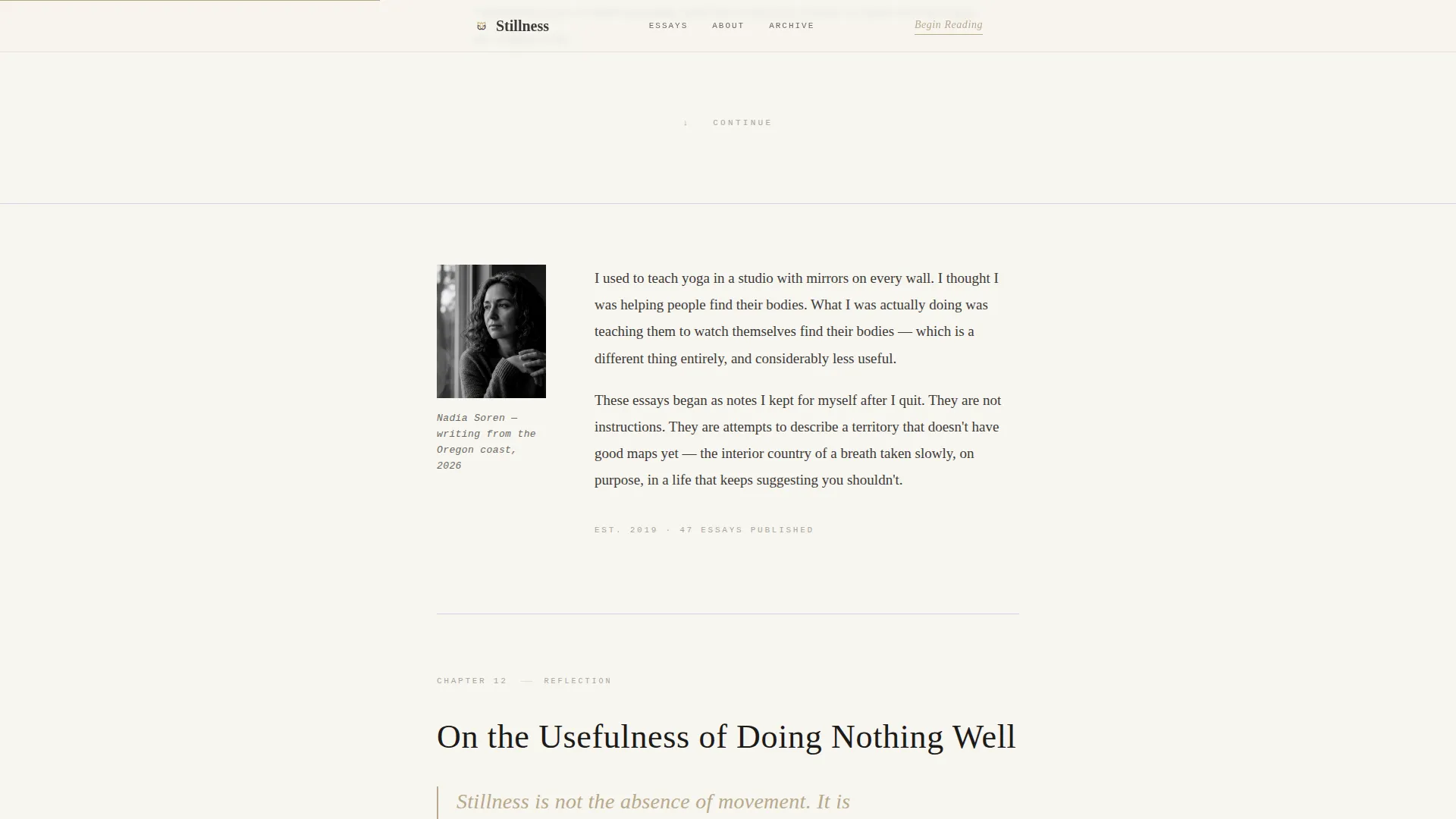 Contemplative Mindfulness Blog Landing Page Template