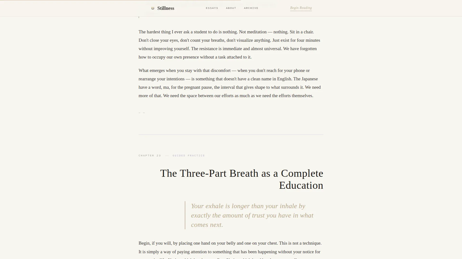 Contemplative Mindfulness Blog Landing Page Template