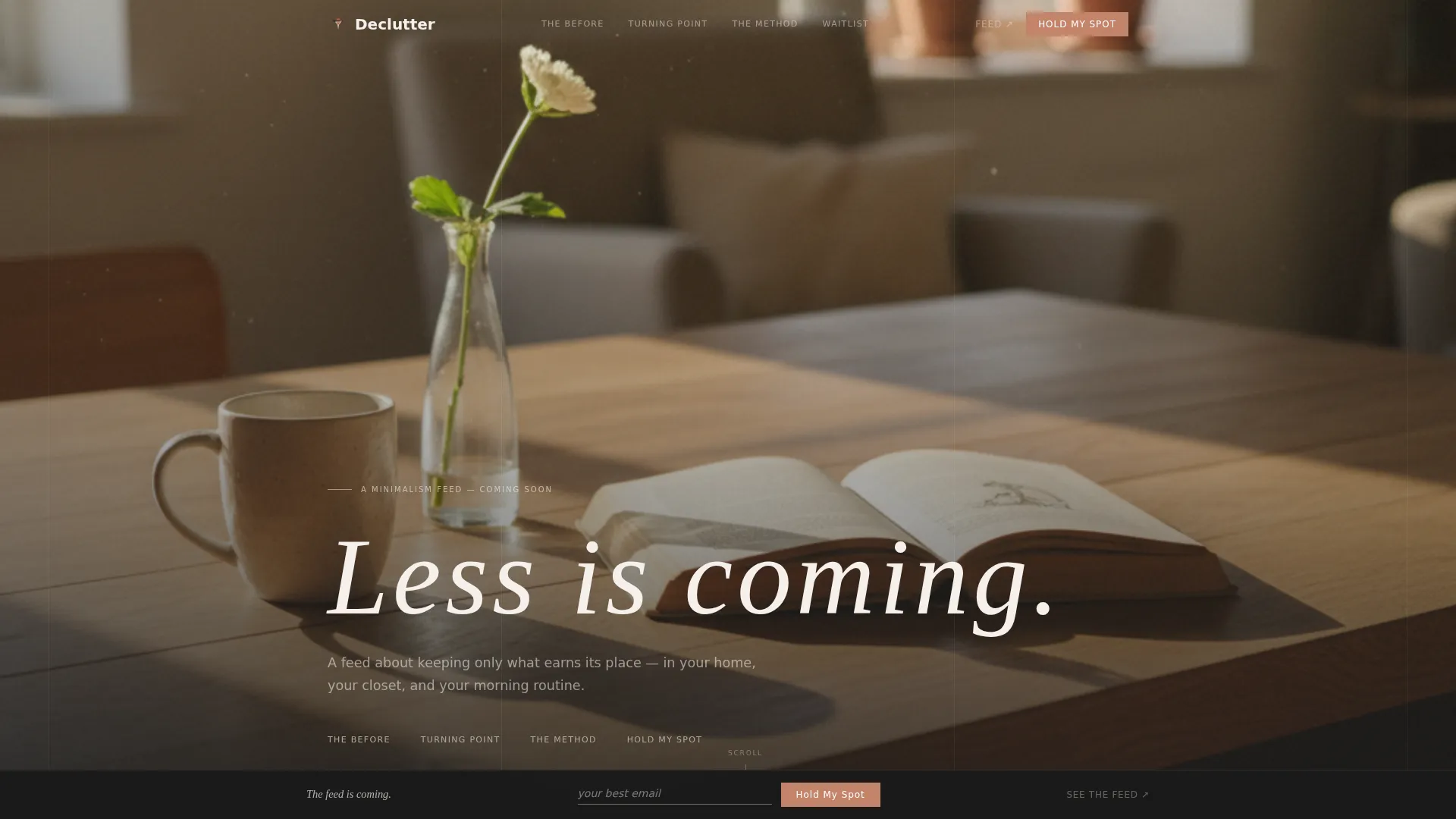 Minimalism & Decluttering Instagram Landing Page