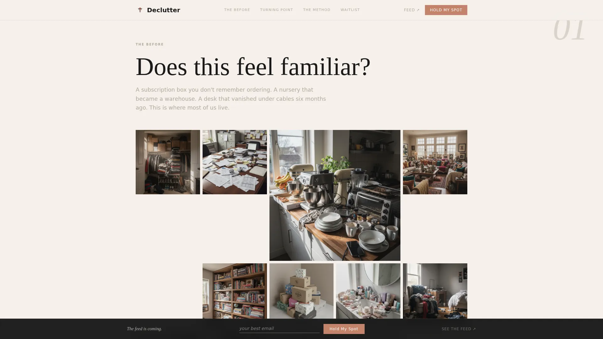 Minimalism & Decluttering Instagram Landing Page