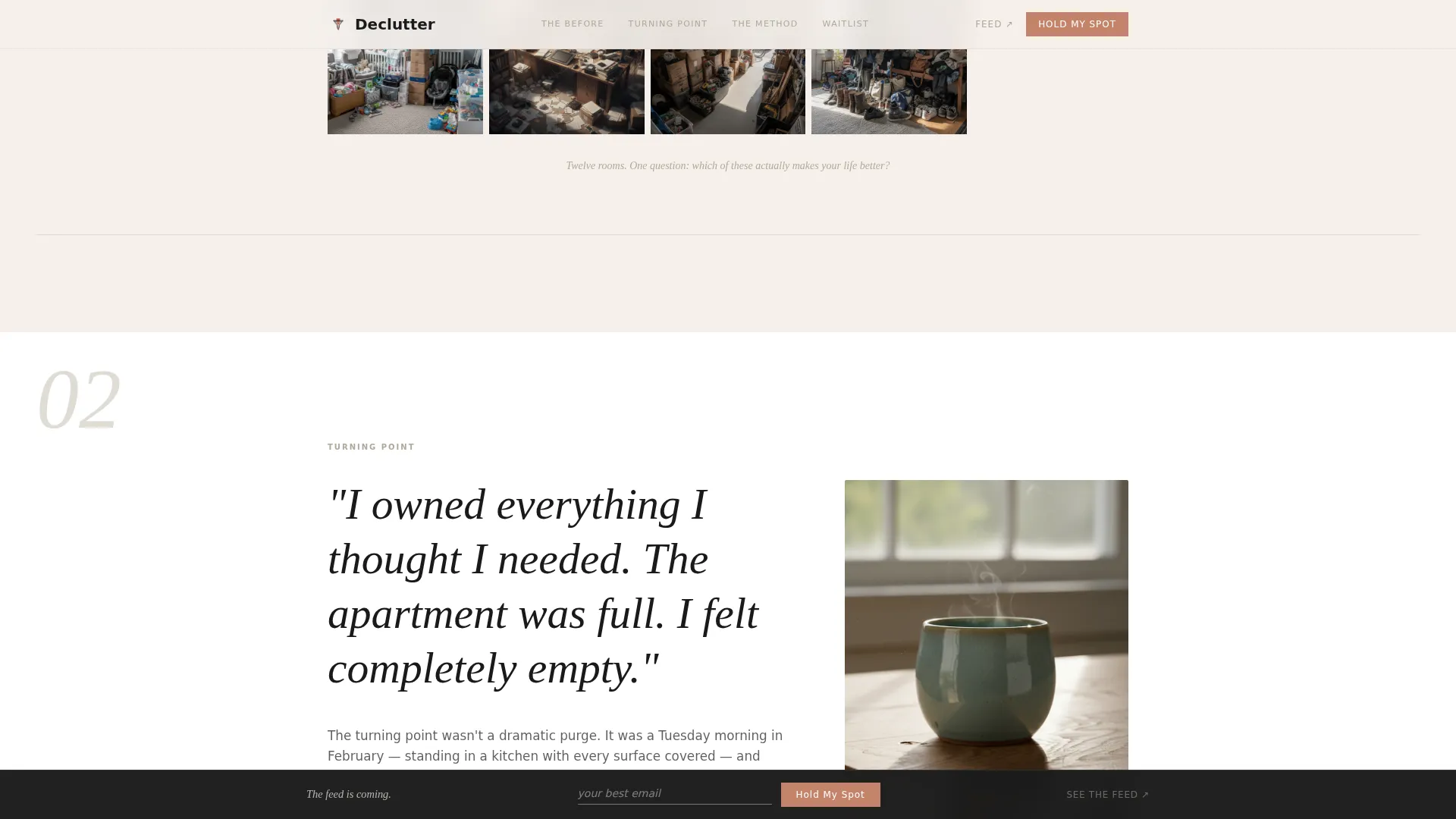 Minimalism & Decluttering Instagram Landing Page
