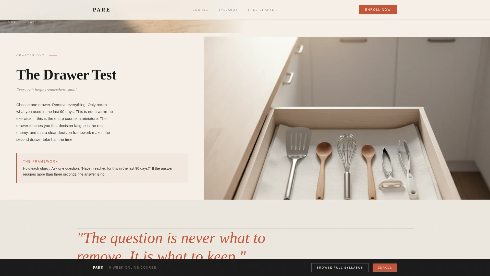 Elegant Decluttering Course Landing Page Template