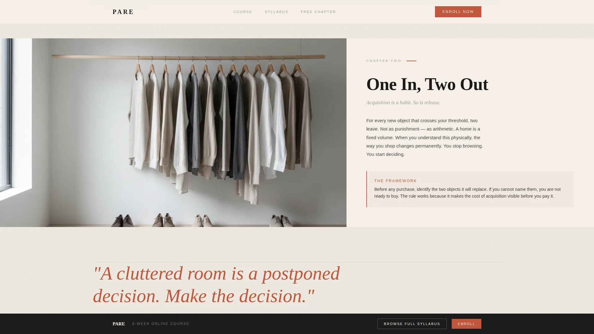 Elegant Decluttering Course Landing Page Template