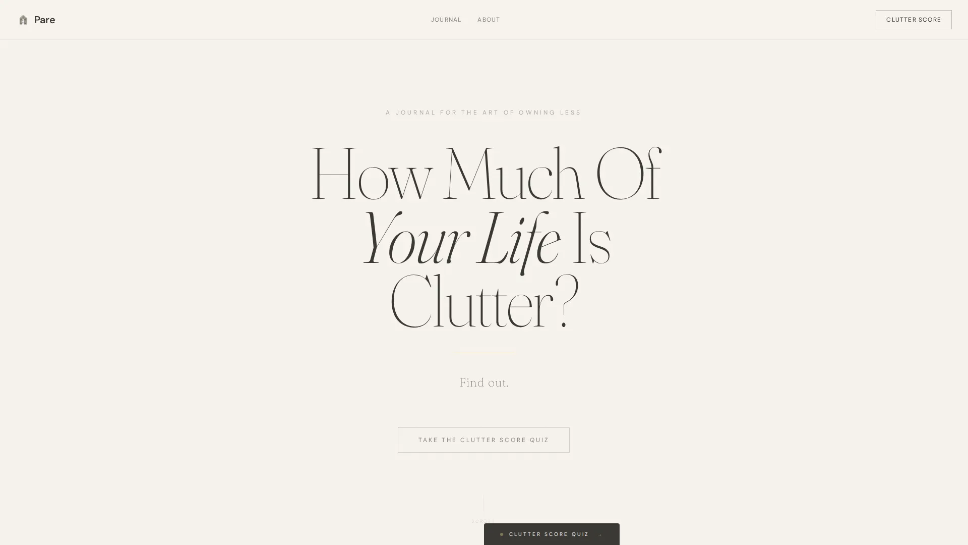 Minimalist Living Blog Landing Page Template