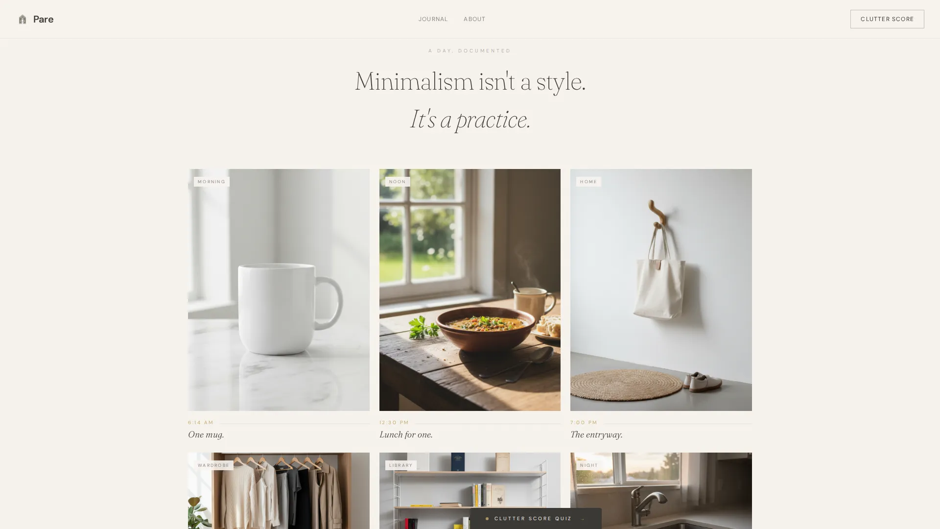 Minimalist Living Blog Landing Page Template