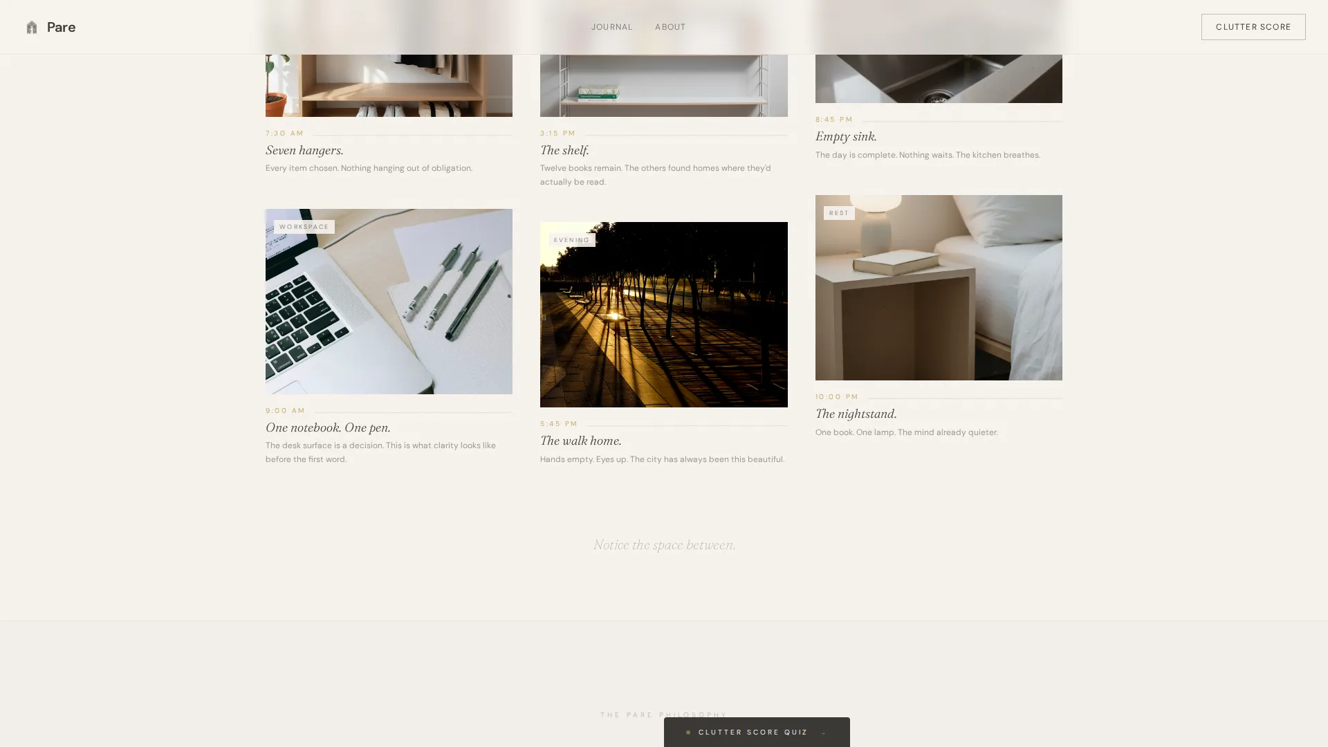 Minimalist Living Blog Landing Page Template