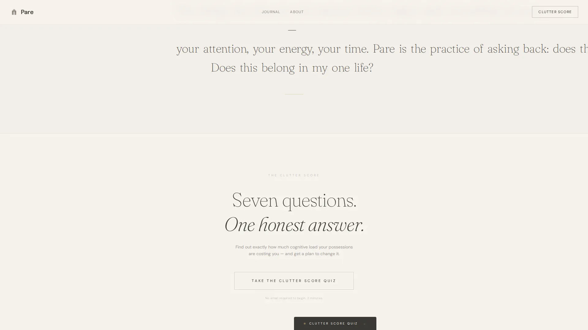 Minimalist Living Blog Landing Page Template