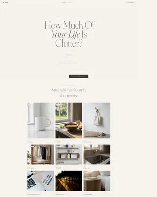 Minimalist Living Blog Landing Page Template