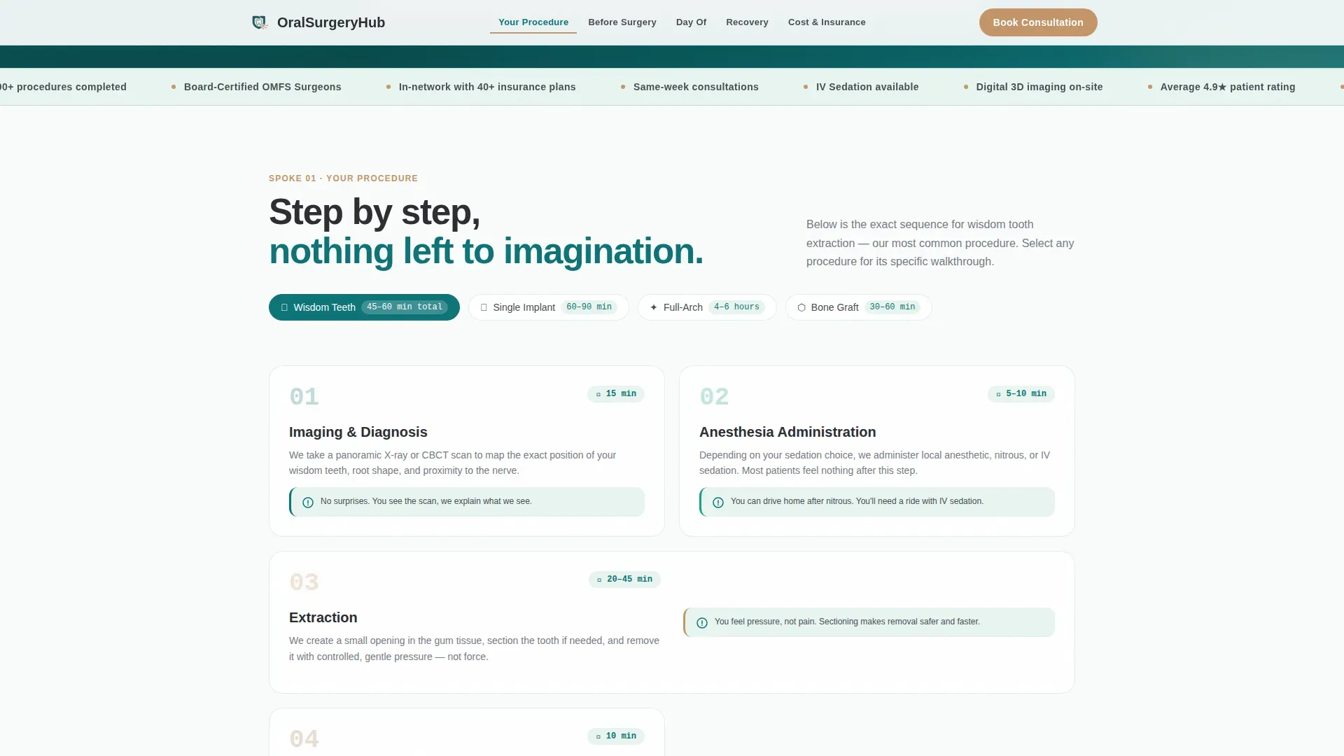 Oral Surgeon Booking Website Template