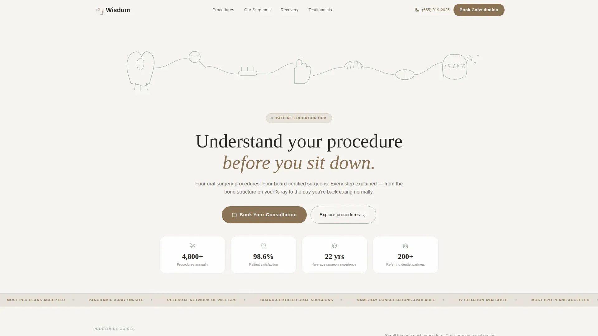 Oral Surgeon Landing Page Template for Patient Education