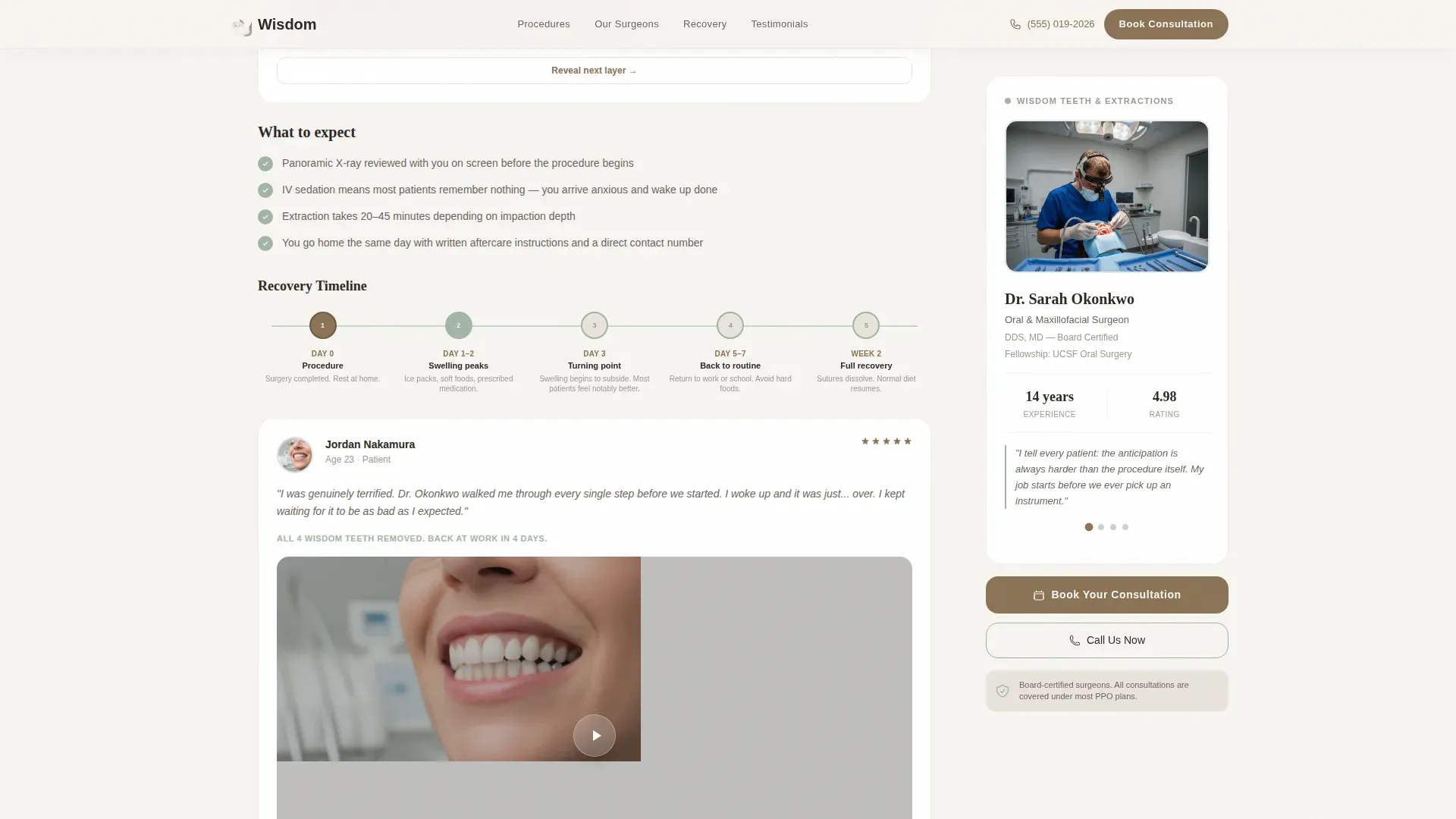 Oral Surgeon Landing Page Template for Patient Education