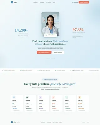 Orthodontic Treatment Guide & Bite Condition Website Template