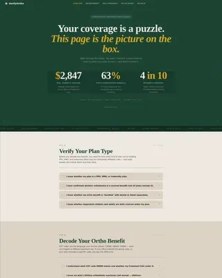 Orthodontist Insurance Verification Website Template