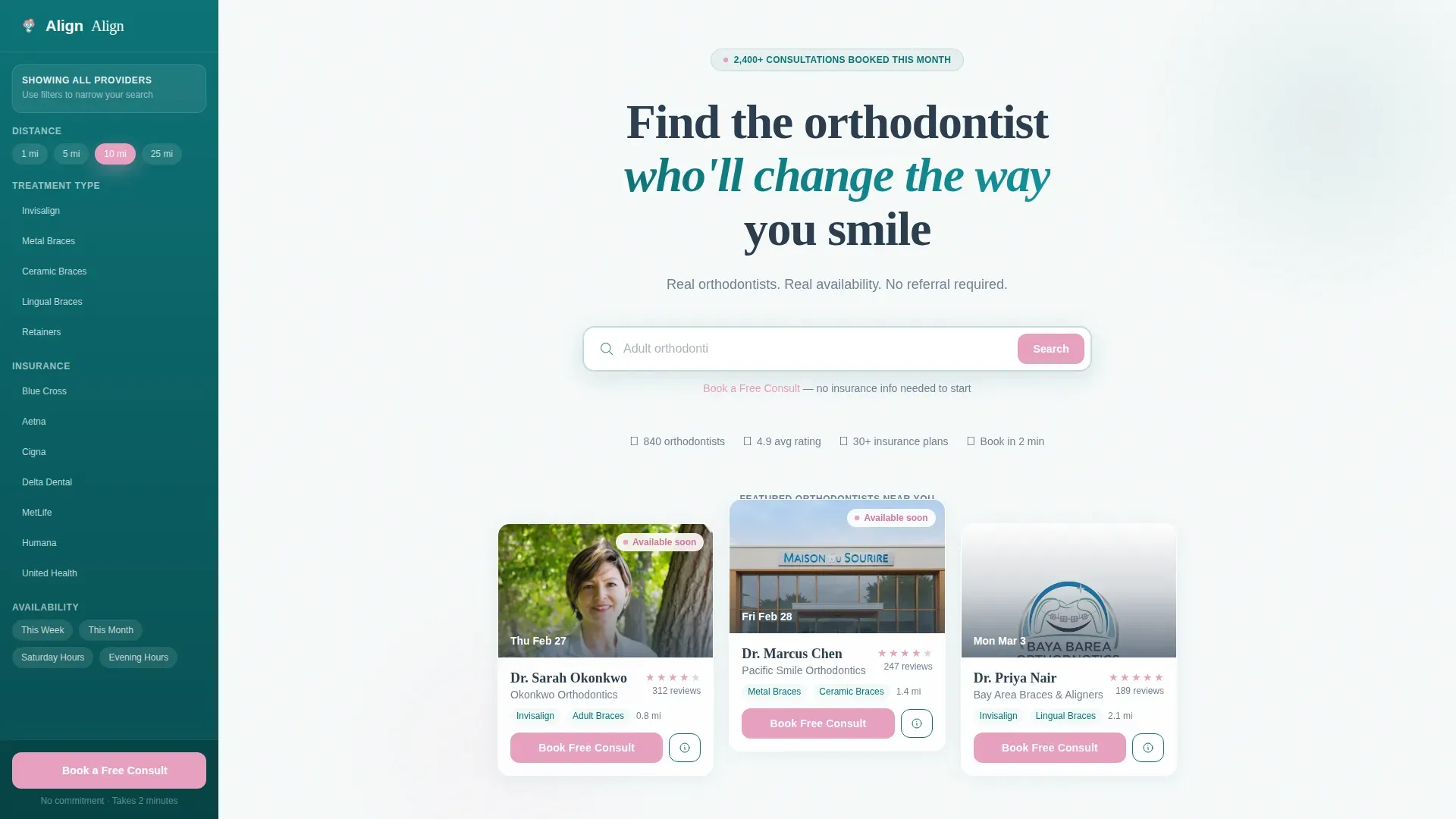 Orthodontist Directory & Provider Search Website Template